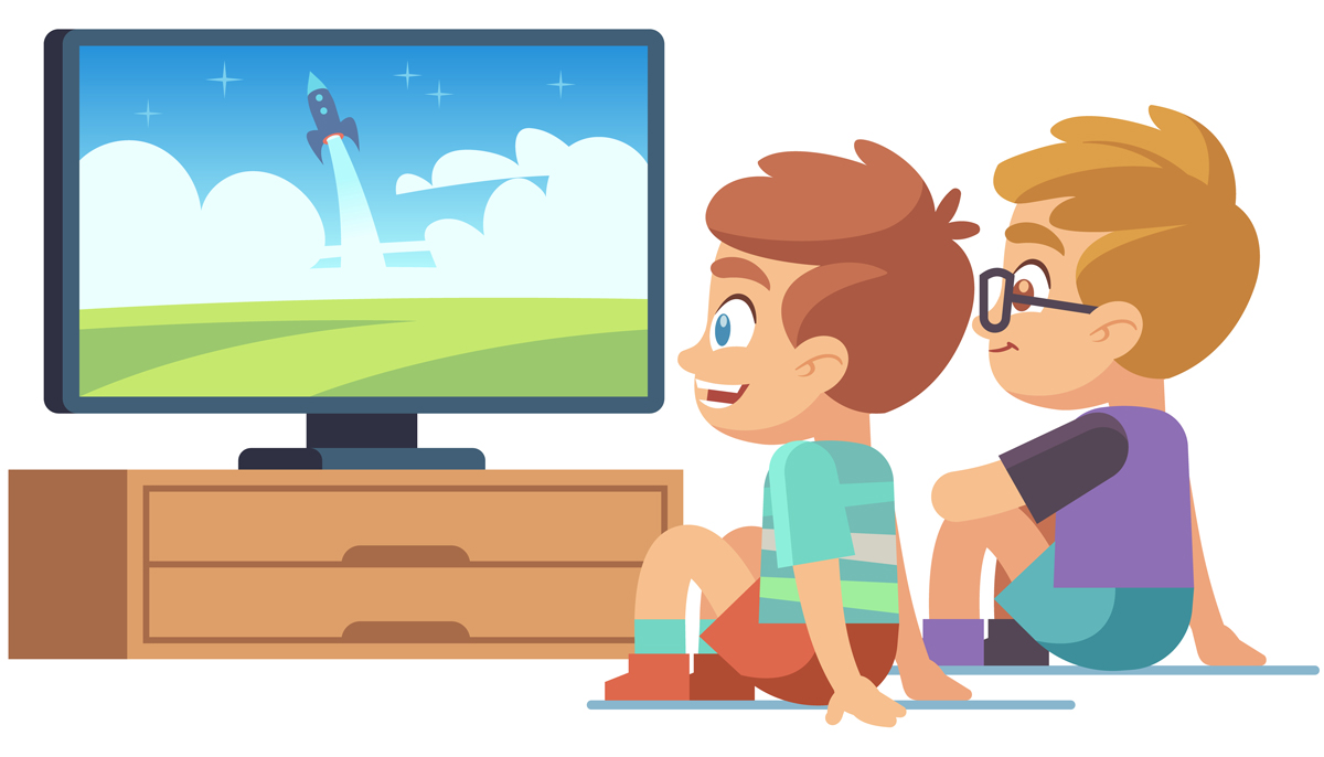 Niños sentados cerca televisor daña vista